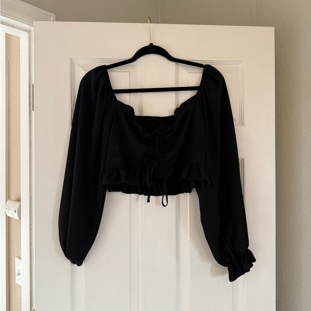 Cinch Front Wide Shoulder Top